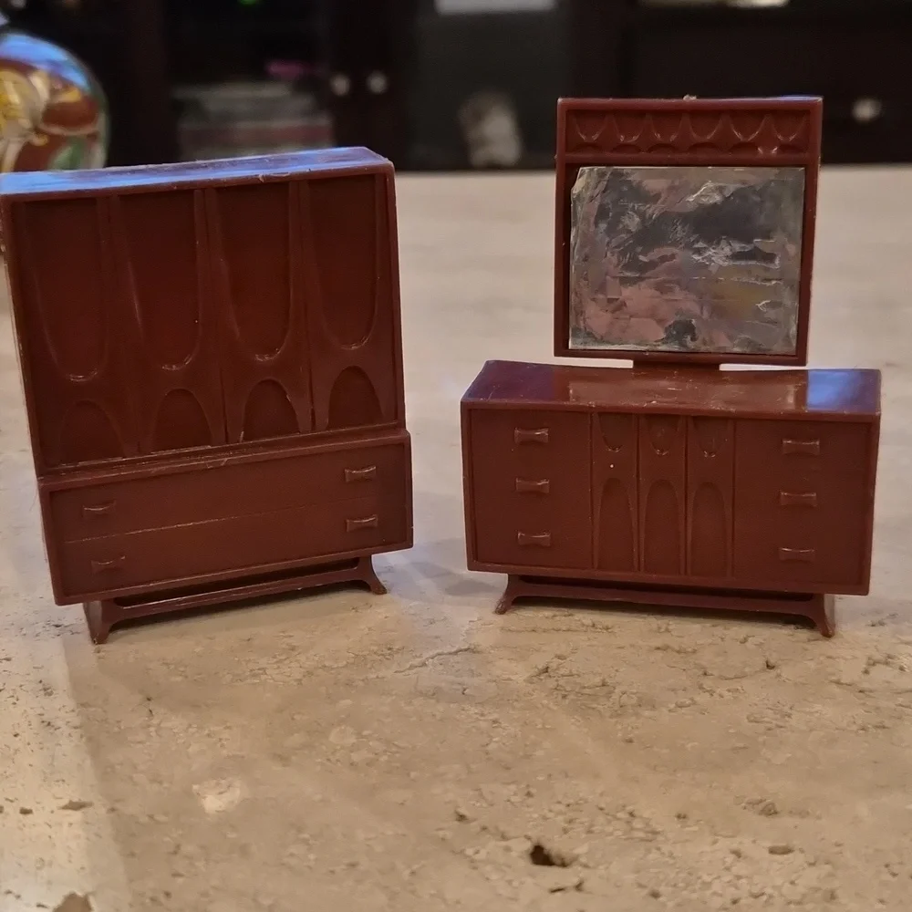 Two Vintage Mid-century Dollhouse Furniture
